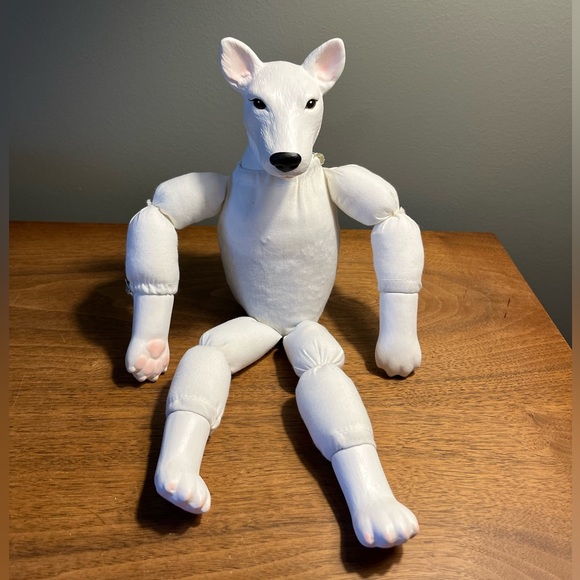 White Bull Terrier Ceramic Handmade Doll - Picture 10 of 13